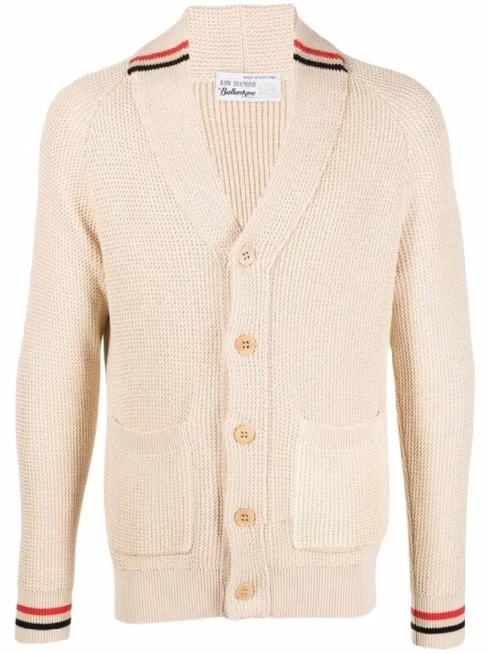 BALLANTYNE Raw Diamond 100% Cotton Shawl Collar Cardigan - 52/XL